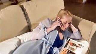 Sexy Milf Gets Pov Creampie While Talking Phone