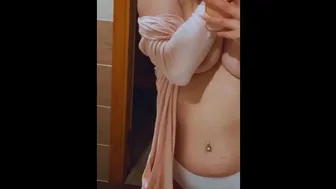 Big Tits Of A Hot Beauty. Masturbating With A Dildo