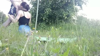 While I Was Doing Yoga In The Forest, I Was Fucked In My Mouth And Pussy