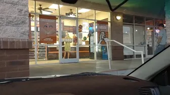 Milf Flashes Kitty At Little Caesars