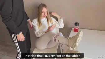 Insolent Girlfriend Threw Her Legs On The Table And Was Fucked For It