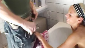 Blonde Slut Fucked In Bathroom