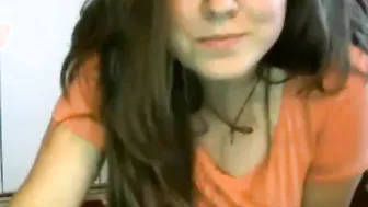 Cam Girl Tries Not To Get Caught While Masturbating