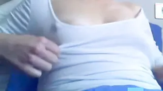 Toying With Her Fat Long Nipples