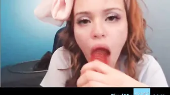 Red Head Cutie Dildo Suck