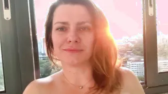 Horny Milf Shakes Her Ass On The Balcony, Fucks Herself With A Dildo, Squir