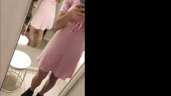 In The Fitting Room Of H&M I Touch My Small Tits And Pussy