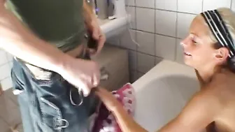 Blonde Slut Fucked In Bathroom