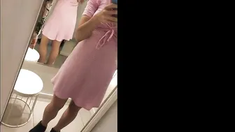 In The Fitting Room Of H&M I Touch My Small Tits And Pussy