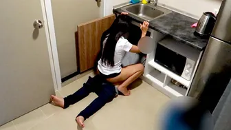 Thai Student Fucks Her Plumber In The Kitchen