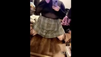 Trying On A Tight School Girl Skirt