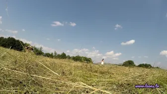 No Panties No Bra Girls Play Outdoors In The Wild To Show Boobs And Pussy On A Summer Day