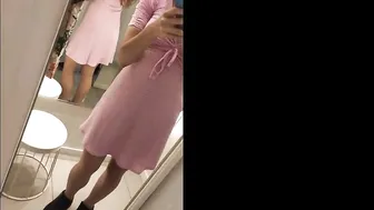 In The Fitting Room Of H&M I Touch My Small Tits And Pussy