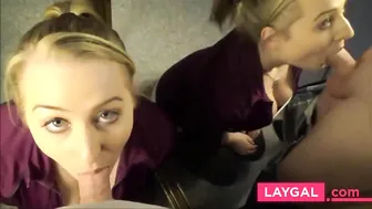 Double Vision-Blonde Girl's Dripping Salivating Deepthroat