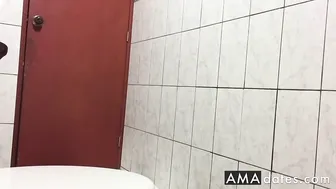 Hard Sex Of Young People In The Bathroom Of The University