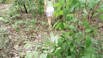 Walking In The Forest And Fucking Cum Gets A Creampie. Doggystyle