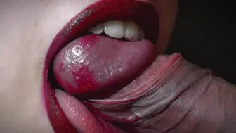 Soft Blowjob With Lipstick Staining His Dick And Cum In Mouth