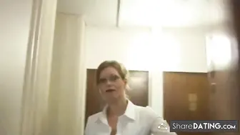 Amateur Milf With Glasses Milks Angry Guest