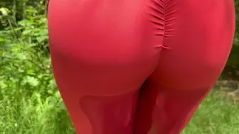 A Beauty In Leggings Pees In Nature