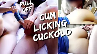 Wife Doesnt Like Condoms And Pull It Off - Husband Has To Watch And Eats Cum On Ass