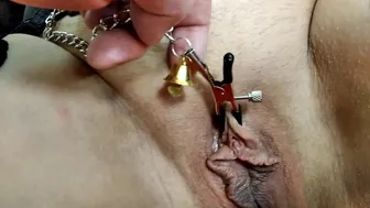 Clit And Nipple Clamps Testing, Close-Up Gilf Creampie.!. Big Cock In Wet Mature Pussy