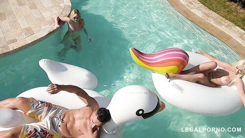 Vittoria Dolce And Katy Jane Unleash Their Nymphomaniac In Poolside Threesome Gp081