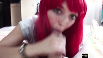 Chick With Red Hair Licks A Dick With A Special Passion