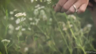 How Not To Get Bored In The Countryside? Blonde Girl Undresses And Touches Herself In Nature