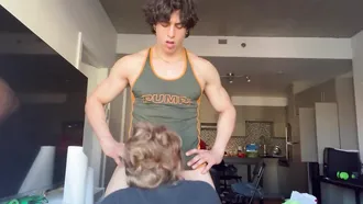 The Arabian Muscular Dude Is Fucking And Choking His Pale Blonde Neighbour