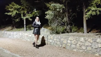 Girl In Glasses Is Enjoying Hardcore Oral In The Park Alone At Night And It's Great