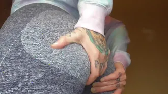 She Is Farting And Grabbing Her Fat Ass In A Solo Vid While Wearing Yoga Pants