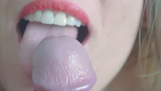 Very Hot Close Up Shot Of A Milf Jerking Off Her Husband Into Her Mouth