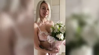 She Received Flowers For Her Birthday And She Started Stripping And Dancing