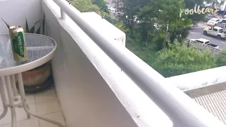 Busty & Horny Babe Poolbearz Takes A Cumshot On The Balcony After A Wet And Wild Pool Party