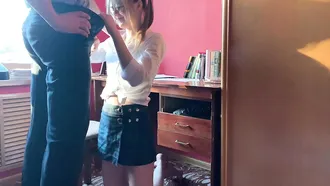 Slutty Schoolgirl Sucks Me Off And Lets Me Nail Her