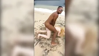 White Pervert Teens Get Fucked On The Beach By Locak Black Man