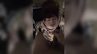 On Her Knees Waiting For The Cum To End Up On Her Face