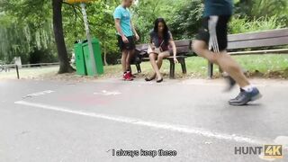 Hunt4K. Cuckold Watches How His Girlfriend Fucks For Money In Park