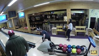 Hunt4K. Cuckold Allows Guy Please His Cute Gf Right In Bowling Club