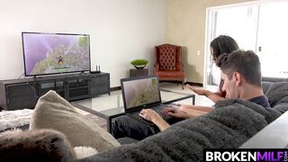 Fortnite Playing Stepson Gets His Cock  By Step Mom Reagan Foxx