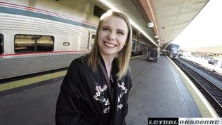 Catarina Gets Her Teen Russian Pussy Plowed On A Speeding Train