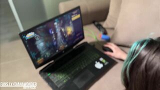 Hot Gamer Warcraft Girl With Bubble Ass Fucked So Hard And Rough On Sofa By Muscle Beast