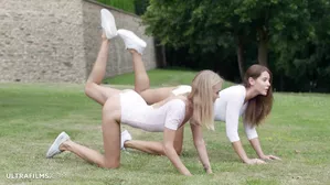 Ultrafilms Sybil And Nancy A Get Horny During Fitness Time And Fuck Each Other Outdoor