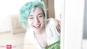 Slim4K: Green Haired Teen Alice Klay Enjoying Butt Sex