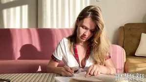 In Between Homework My Stepsister Sucks My Dick And Gets A Lot Of Cum On Her Face