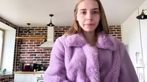 Hot Sex With A Bitch In A Purple Fur Coat