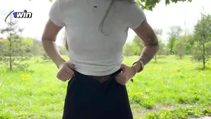 Walking In The Park With Sticking Out Nipples