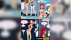 Robin Fucks Starfire And Raven In The Pool