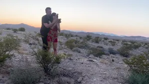 Naked Girl Shooting Gun In Las Vegas Desert - Jamie Stone