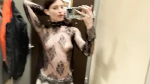 Try On Haul - I Got Horny As I Tried On See-Through Clothes In The Fitting Room